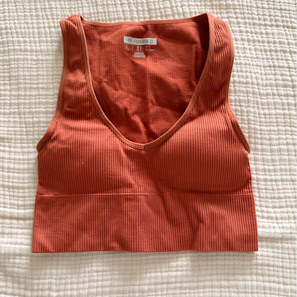 Forever 21 Rust Ribbed Padded Tank